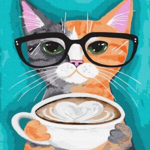 Tapyba pagal skaičius „Katinas su latte“
